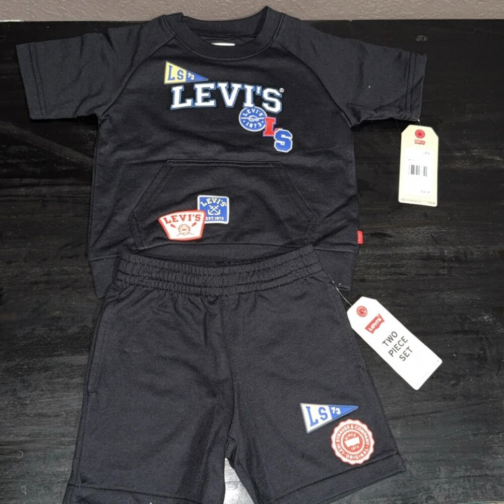 Levi Boys' Coastal Prep Raglan Knit Short Set 3T